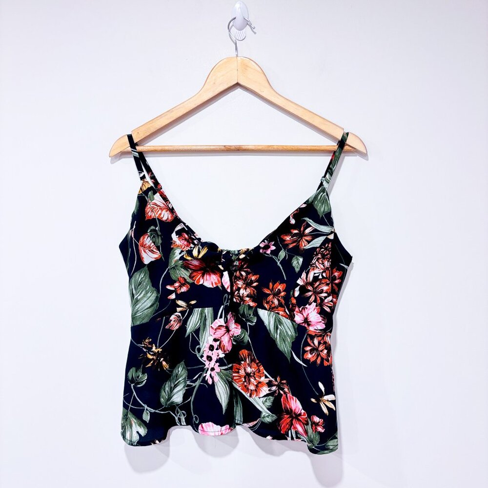 GUESS – Navy‎ floral print camisole top | Lightweight | Large *